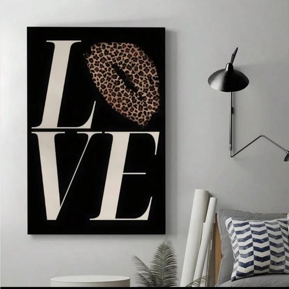 Modern Leopard Print LOVE Wall Canvas Art NEW 🏷️